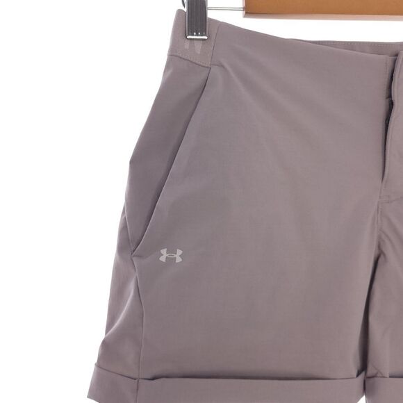 Under Armour Heatgear Fitted Solid Gray Womens Size 4 Shorts - Picture 3 of 11